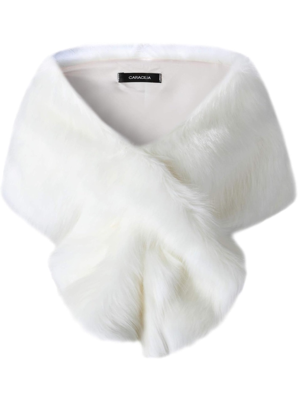 Caracilia White Faux Fur Capelet - Elegant Women's Jacket Accessory